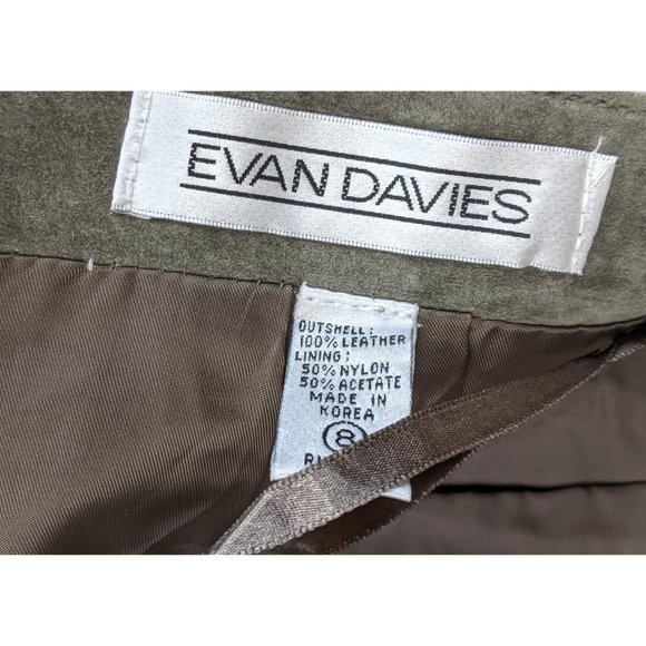 Vintage Evan Davies suede leather knee high pencil skirt 8 - Picture 3 of 5